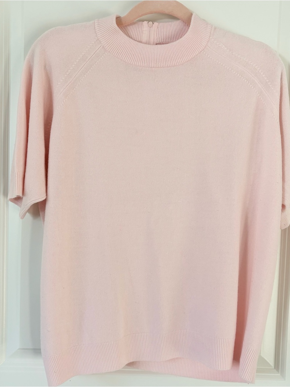 Light Pink Short Sleeve Knit Top